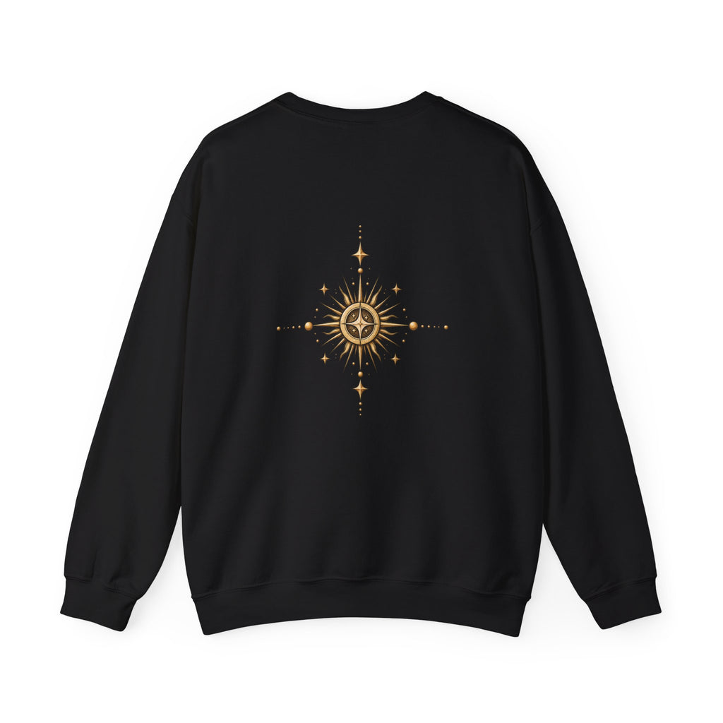 El Camino Crewneck Sweatshirt — Vintage Sun, Mountains & Compass Graphic