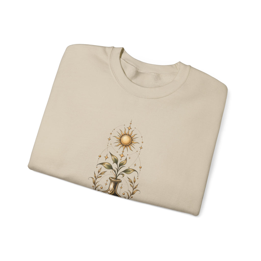 Alchemist Crewneck Sweatshirt — Mystic Sun, Moon & Eye Graphic