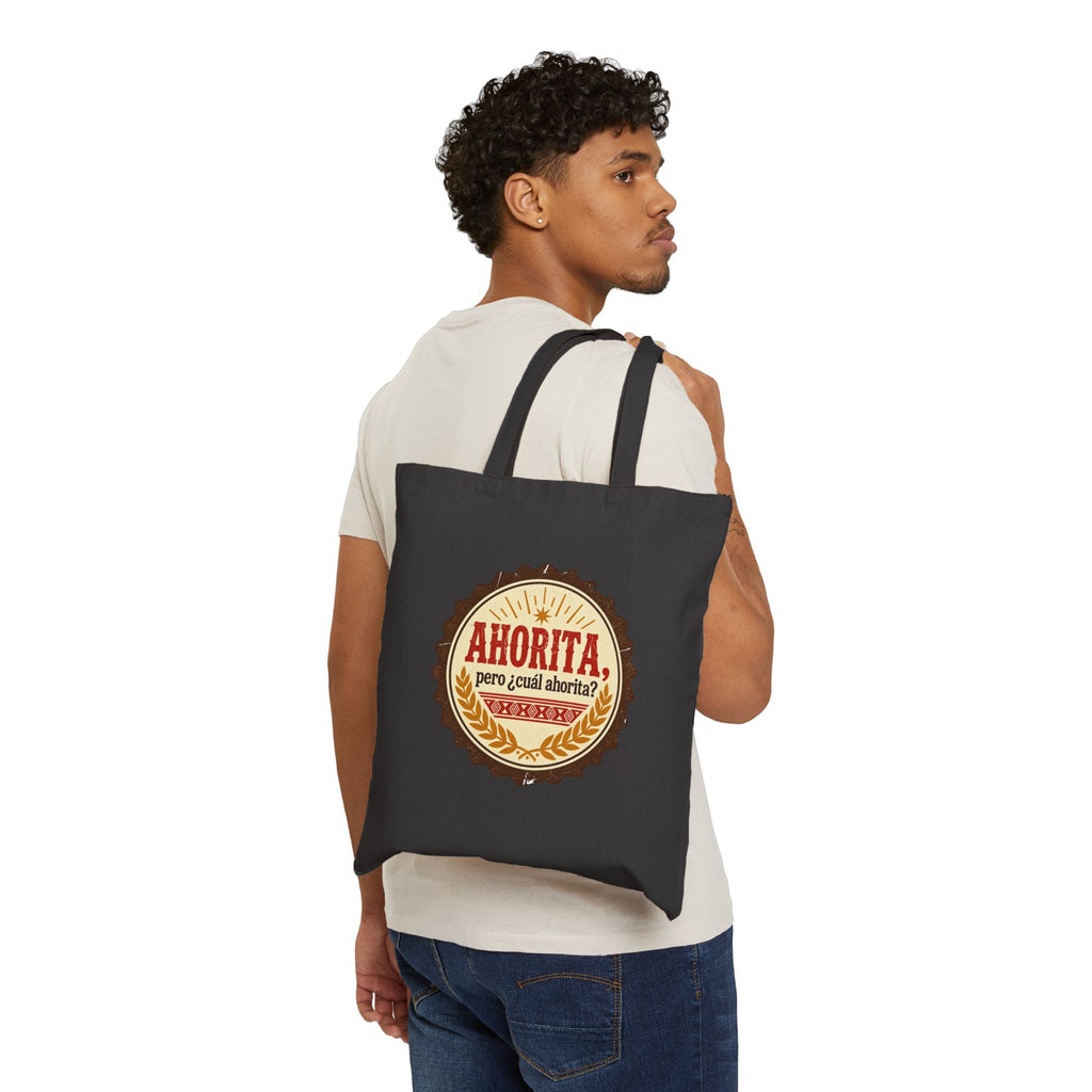 Canvas Tote Bag — "Ahorita... Pero ¿Cuál Ahorita?" Spanish with Lily - Everyday Market Tote