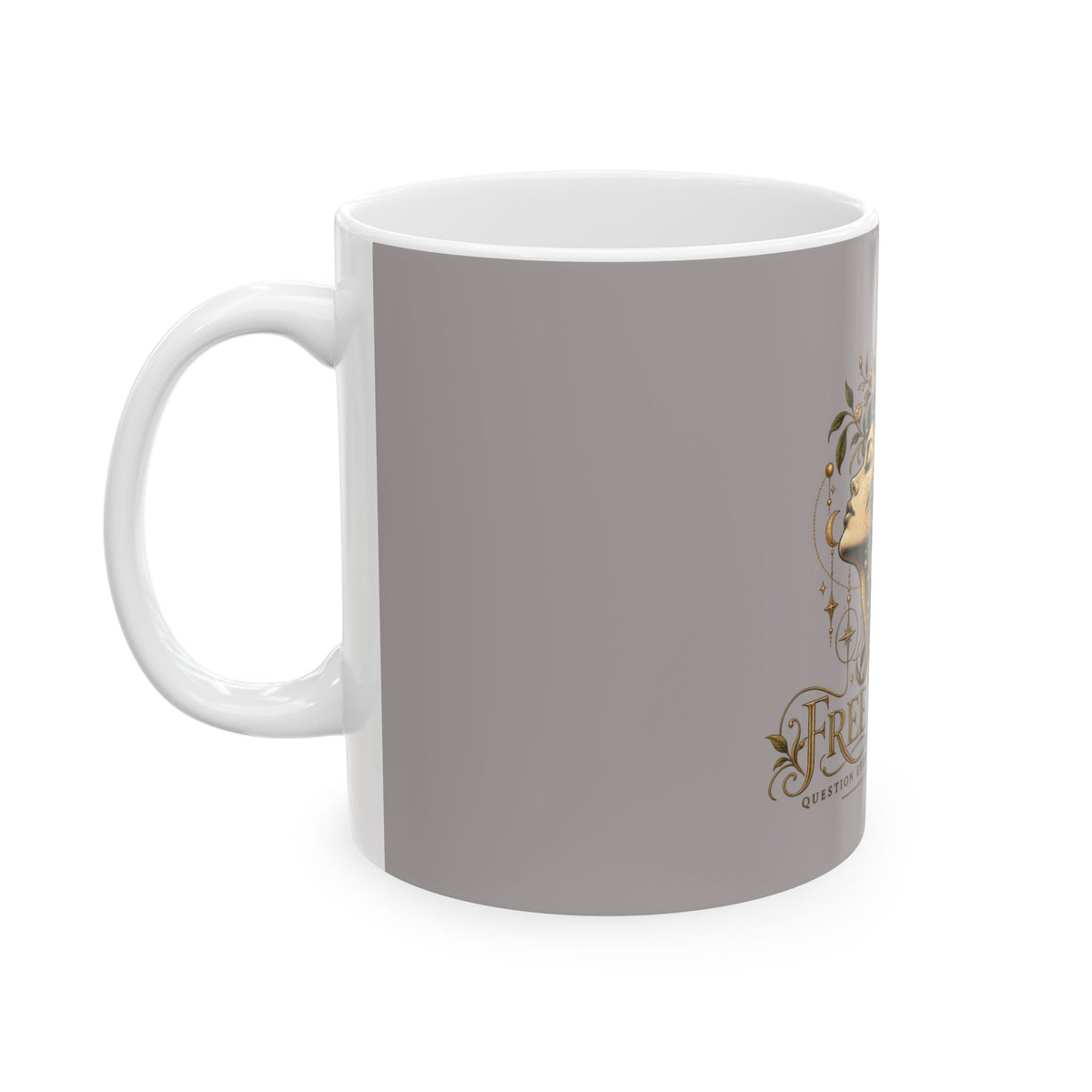 Free Thinker Ceramic Mug — Boho Celestial Art Coffee Cup (11oz/15oz)
