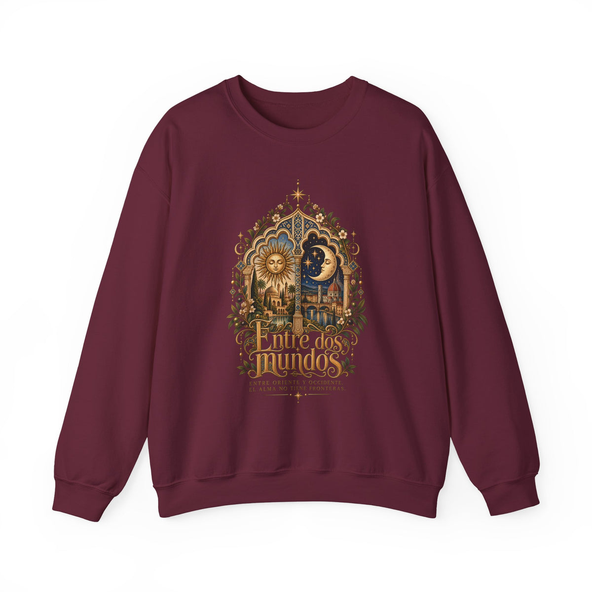 Celestial Sun & Moon Crewneck Sweatshirt — Little de Mundos Vintage Astrology Design