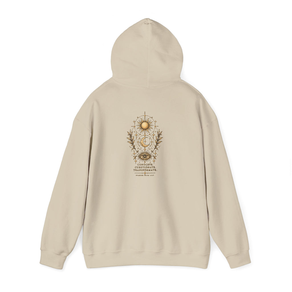 Mystic Sun & Moon Hoodie — Spiritual Eye Graphic Sweatshirt