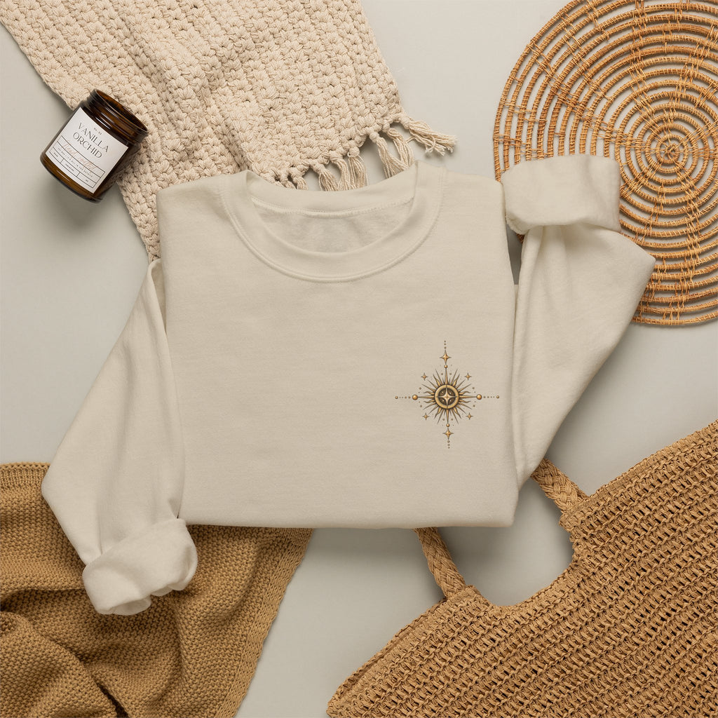 Celestial Jardin Crewneck Sweatshirt — Moon Garden Graphic