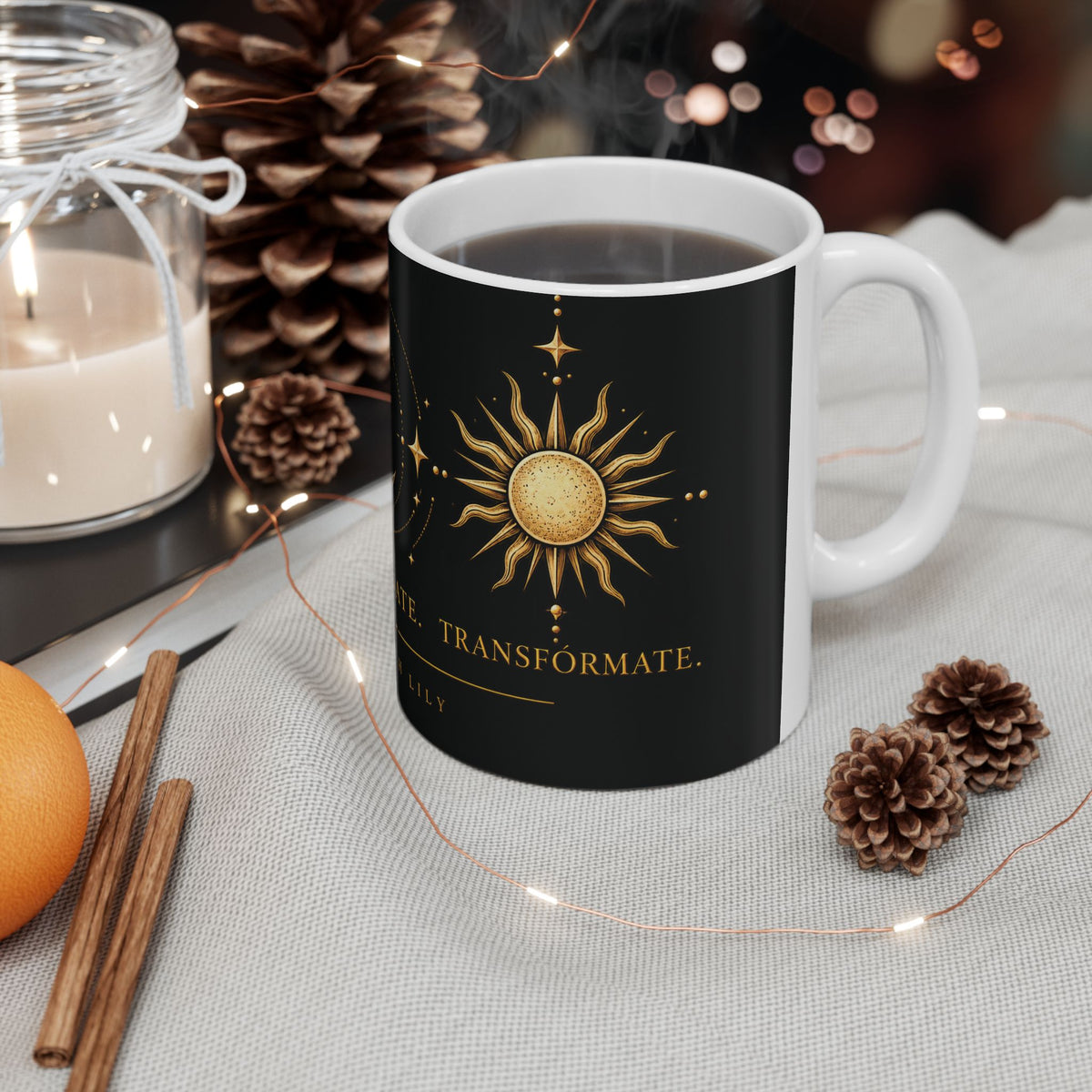 Astrological Symbols Ceramic Mug — "Conócete. Cuestiónate. Transfórmate."