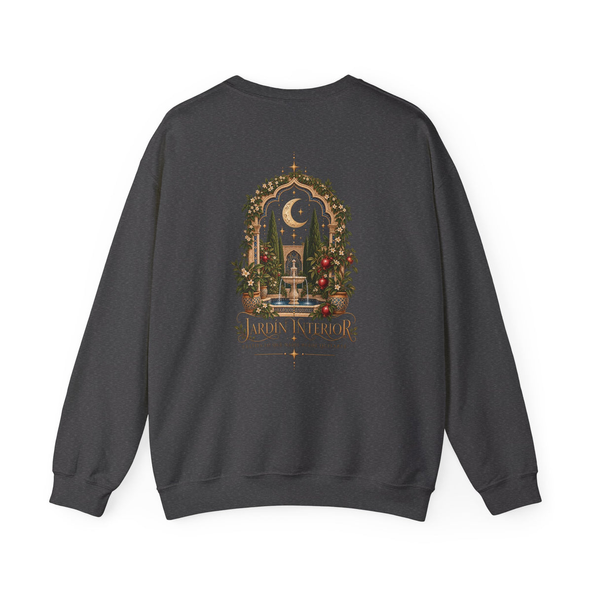 Celestial Jardin Crewneck Sweatshirt — Moon Garden Graphic