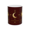 Mystic Moon & Sun Ceramic Mug — Spanish 'Cuestionate' Astrology Coffee Cup