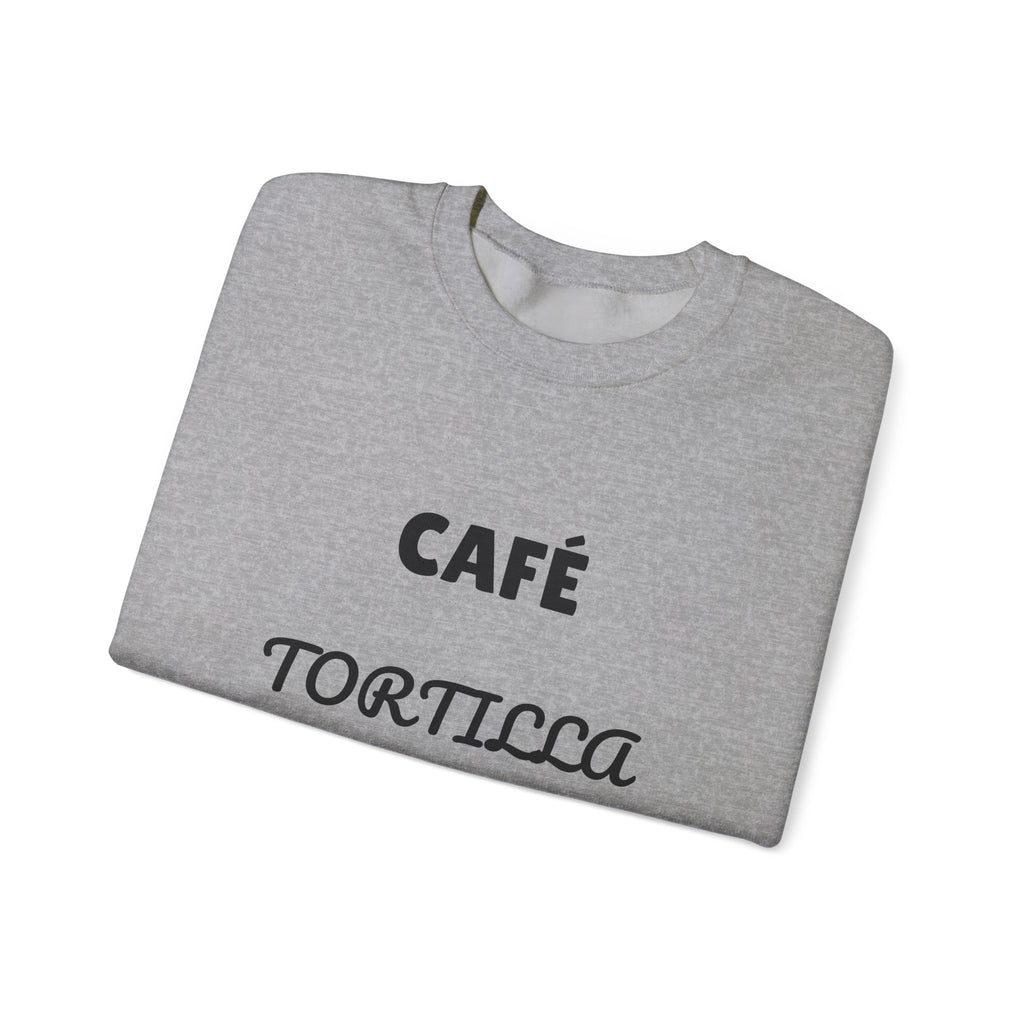 Crewneck Sweatshirt — "Café Tortilla y a Darle" Spanish with Lily - Coffee & Tortilla Graphic