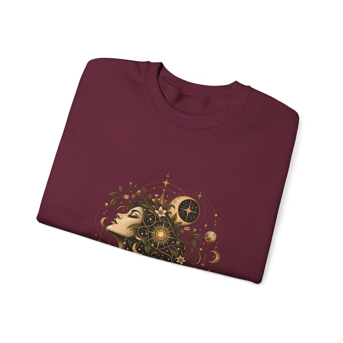 Free Thinker Crewneck Sweatshirt — Cosmic Goddess Illustration