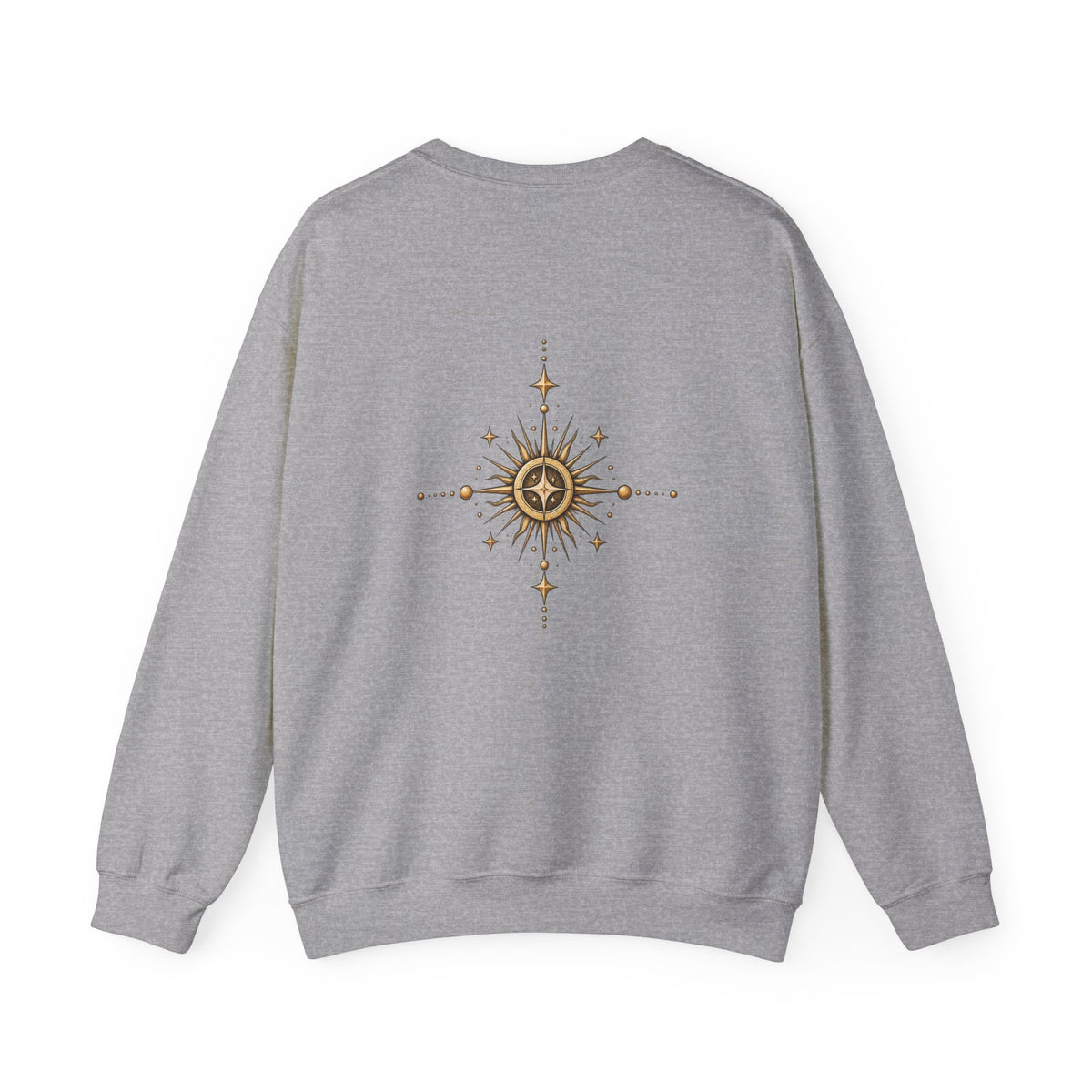El Camino Crewneck Sweatshirt — Vintage Sun, Mountains & Compass Graphic