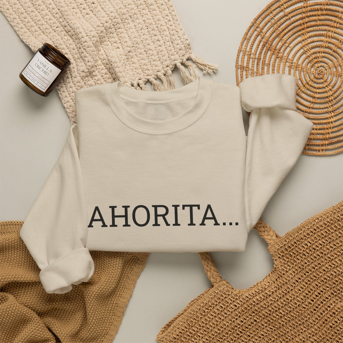 Crewneck Sweatshirt – "Ahorita... Pero ¿Cuál Ahorita?" Spanish with Lily -  Casual Pullover