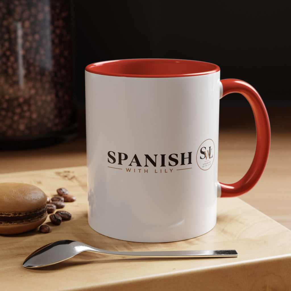Spanish With Lily Accent Coffee Mug — Language Teacher Gift, Minimalist Logo 11/15oz