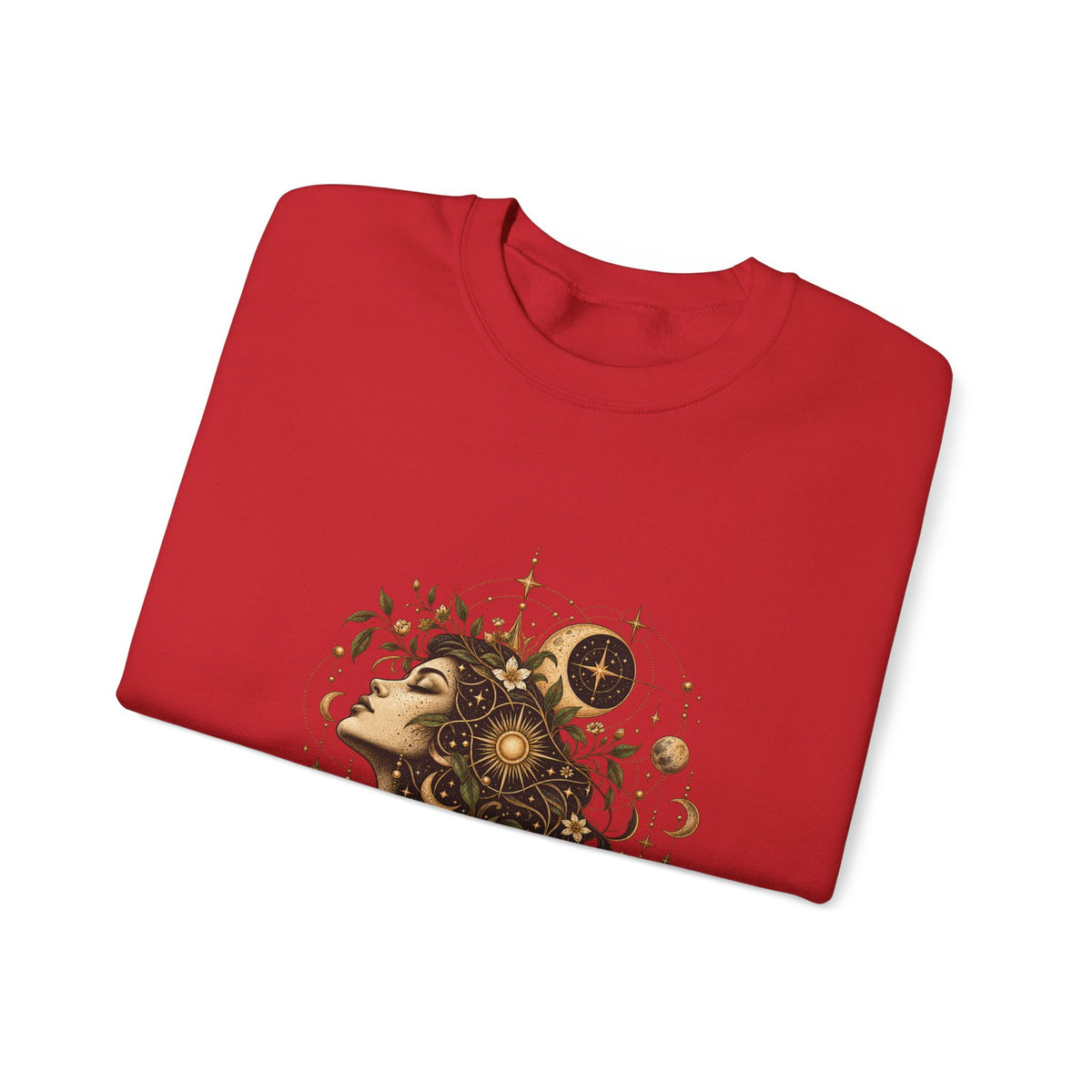 Free Thinker Crewneck Sweatshirt — Cosmic Goddess Illustration