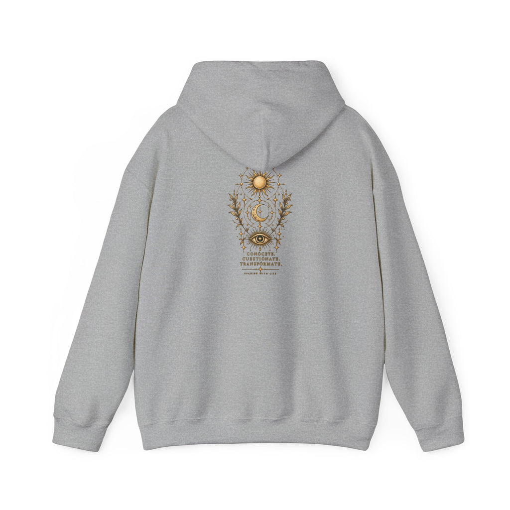 Mystic Sun & Moon Hoodie — Spiritual Eye Graphic Sweatshirt