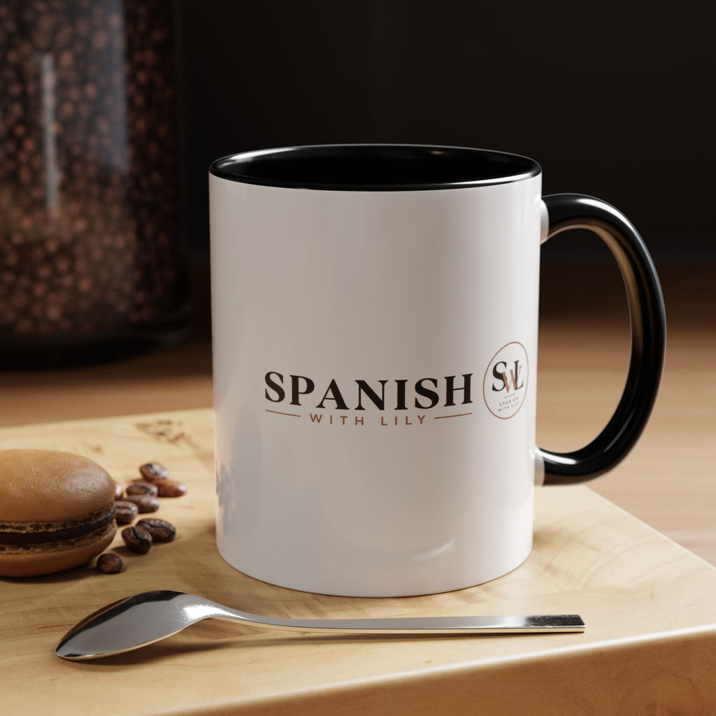 Spanish With Lily Accent Coffee Mug — Language Teacher Gift, Minimalist Logo 11/15oz