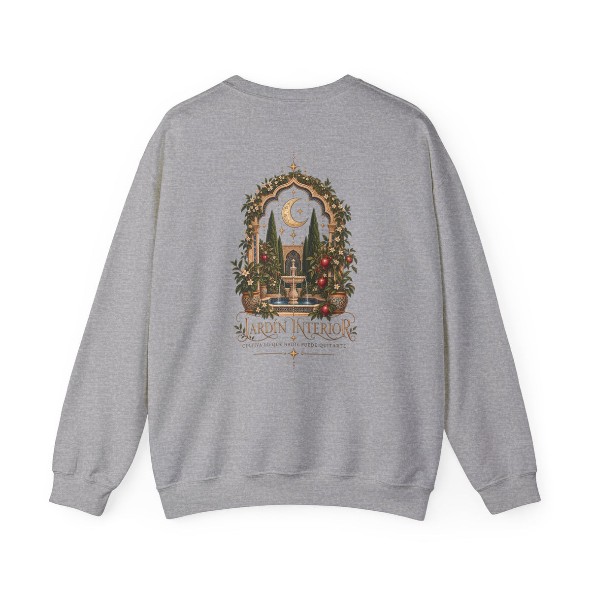 Celestial Jardin Crewneck Sweatshirt — Moon Garden Graphic