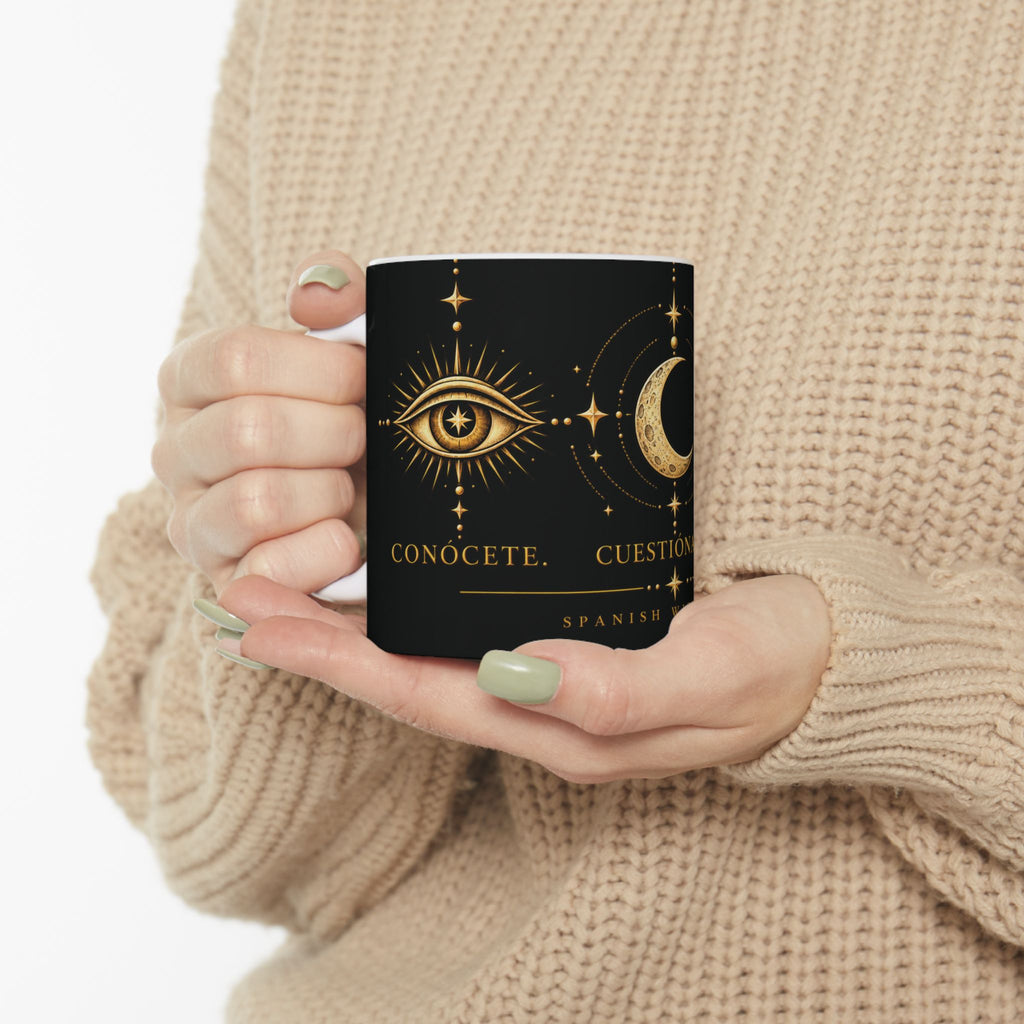 Astrological Symbols Ceramic Mug — "Conócete. Cuestiónate. Transfórmate."