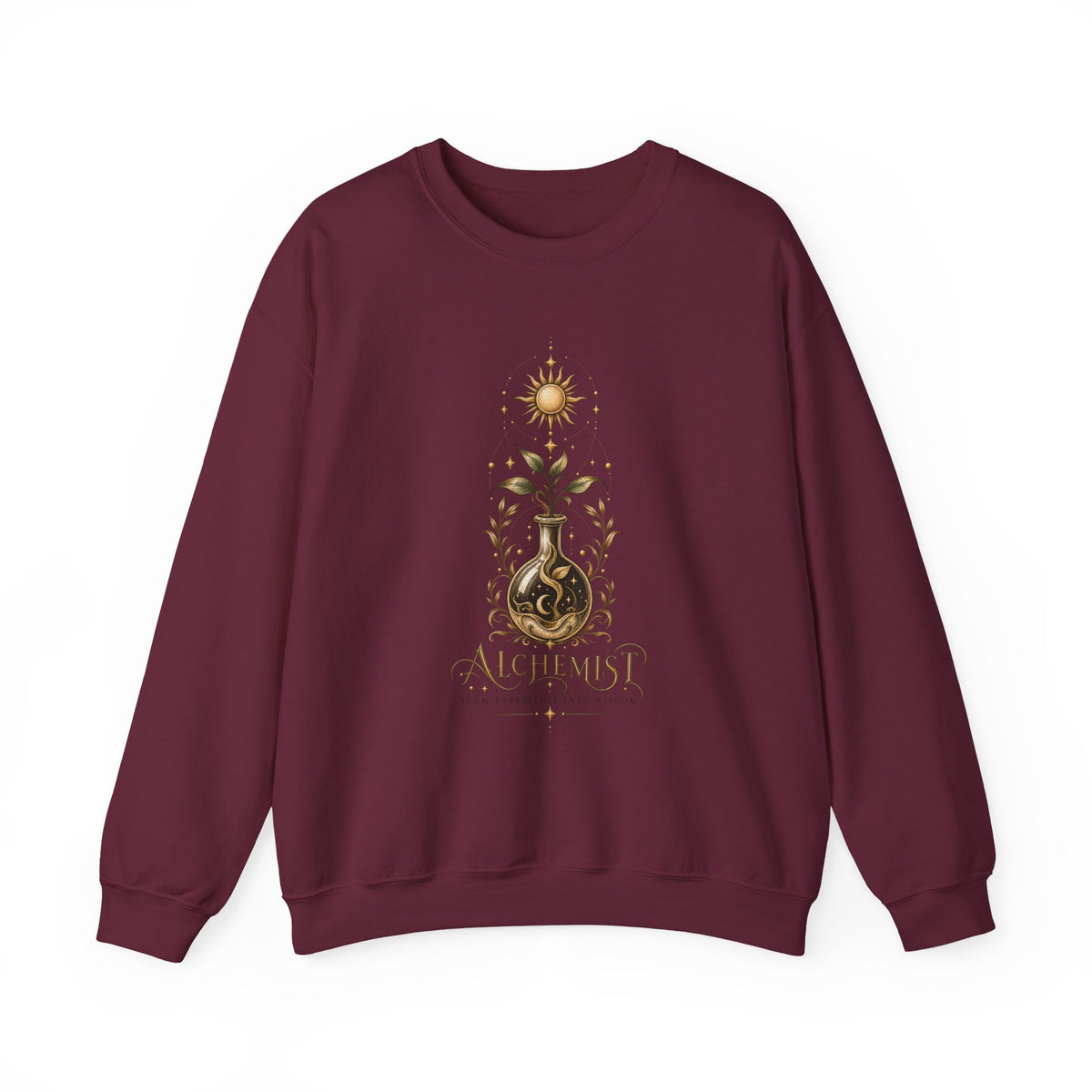 Alchemist Crewneck Sweatshirt — Mystic Sun, Moon & Eye Graphic