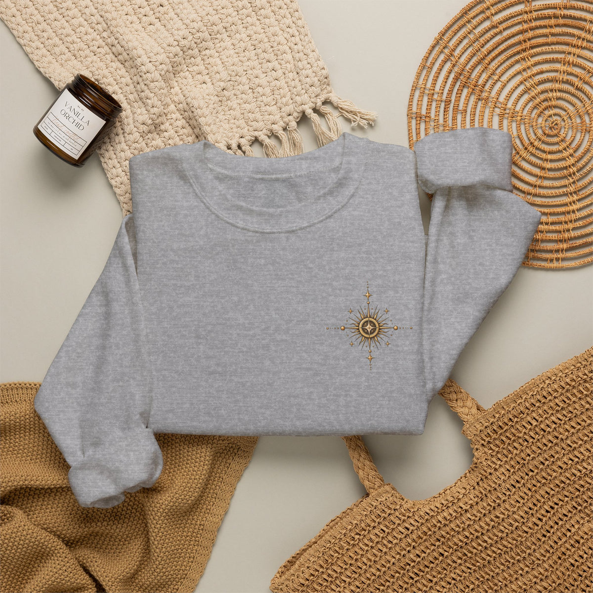 Celestial Jardin Crewneck Sweatshirt — Moon Garden Graphic