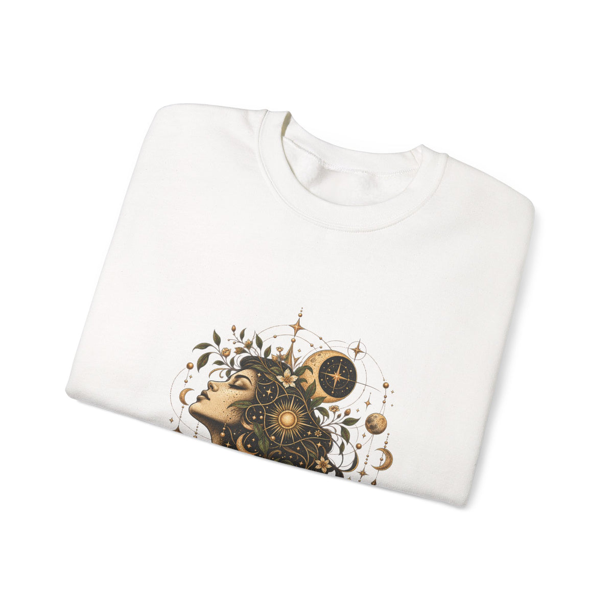 Free Thinker Crewneck Sweatshirt — Cosmic Goddess Illustration