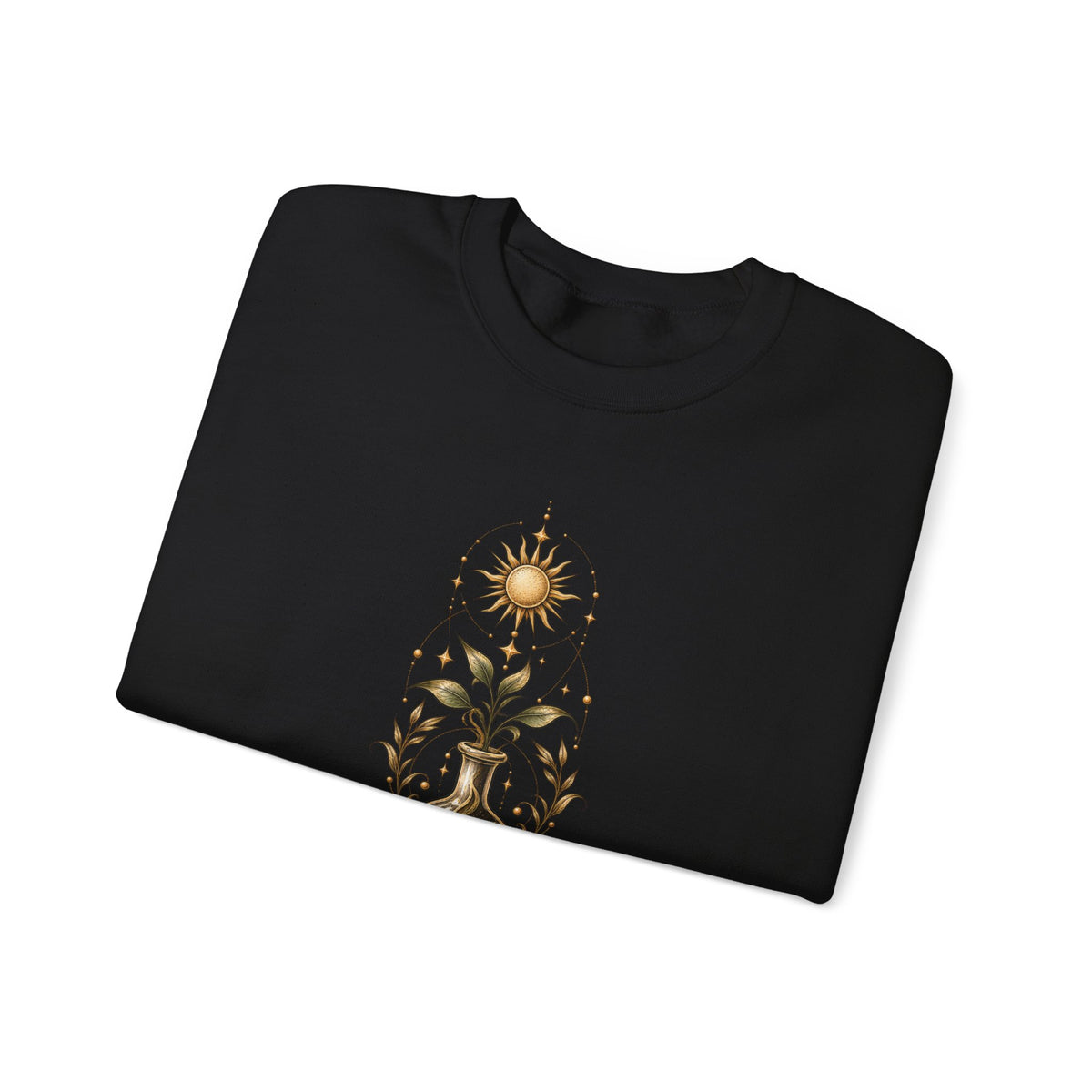 Alchemist Crewneck Sweatshirt — Mystic Sun, Moon & Eye Graphic