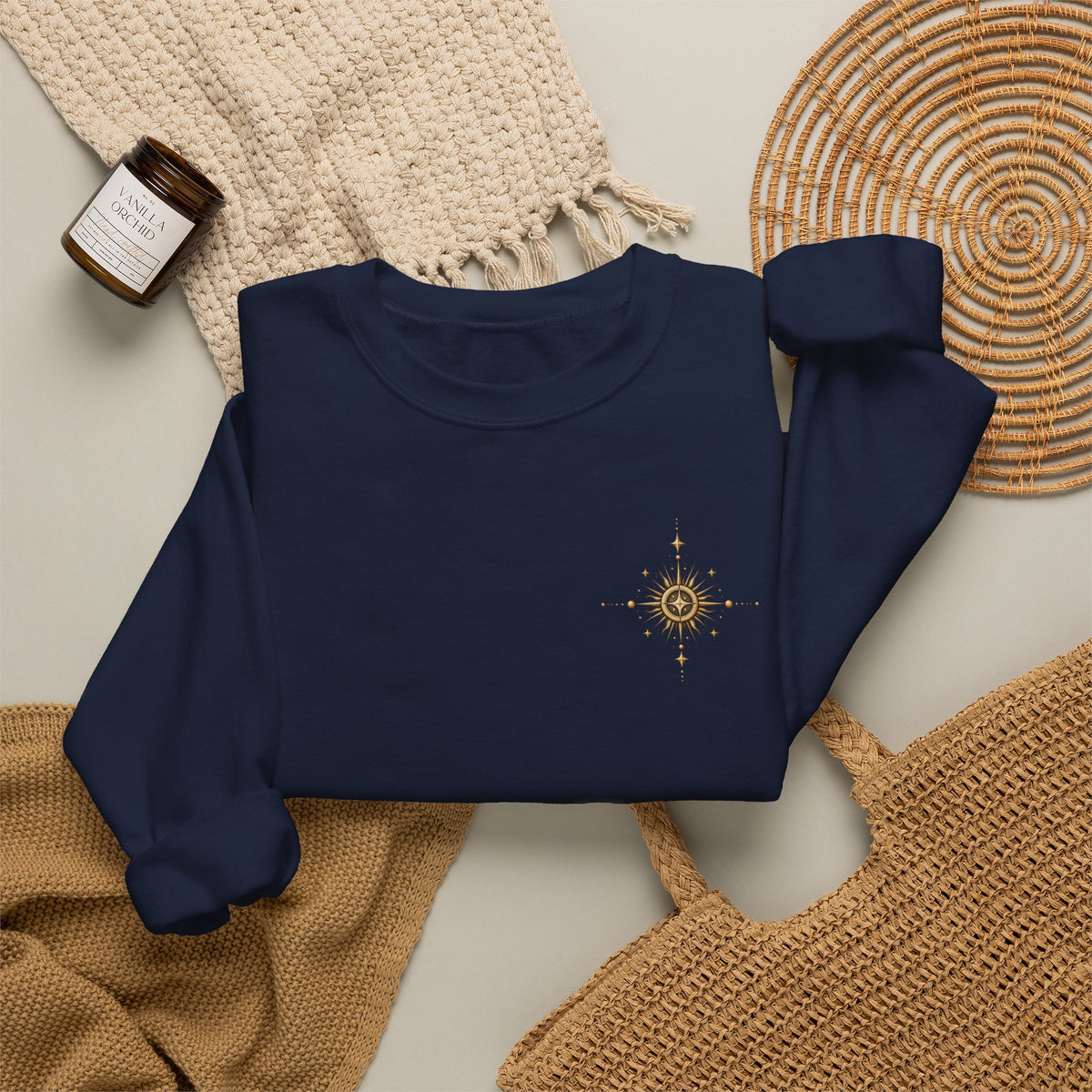 Celestial Jardin Crewneck Sweatshirt — Moon Garden Graphic