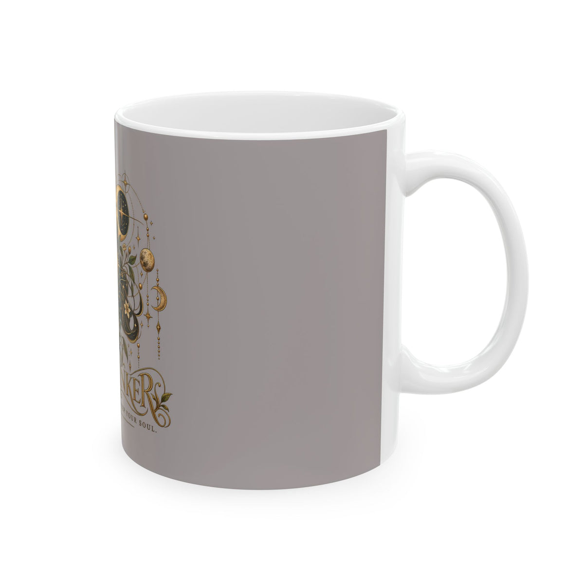 Free Thinker Ceramic Mug — Boho Celestial Art Coffee Cup (11oz/15oz)