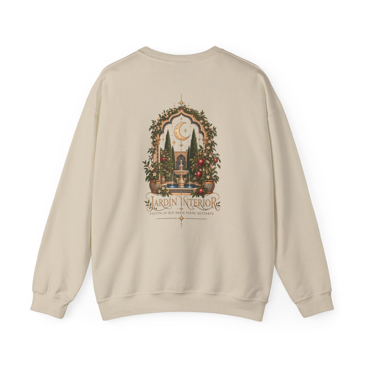 Celestial Jardin Crewneck Sweatshirt — Moon Garden Graphic
