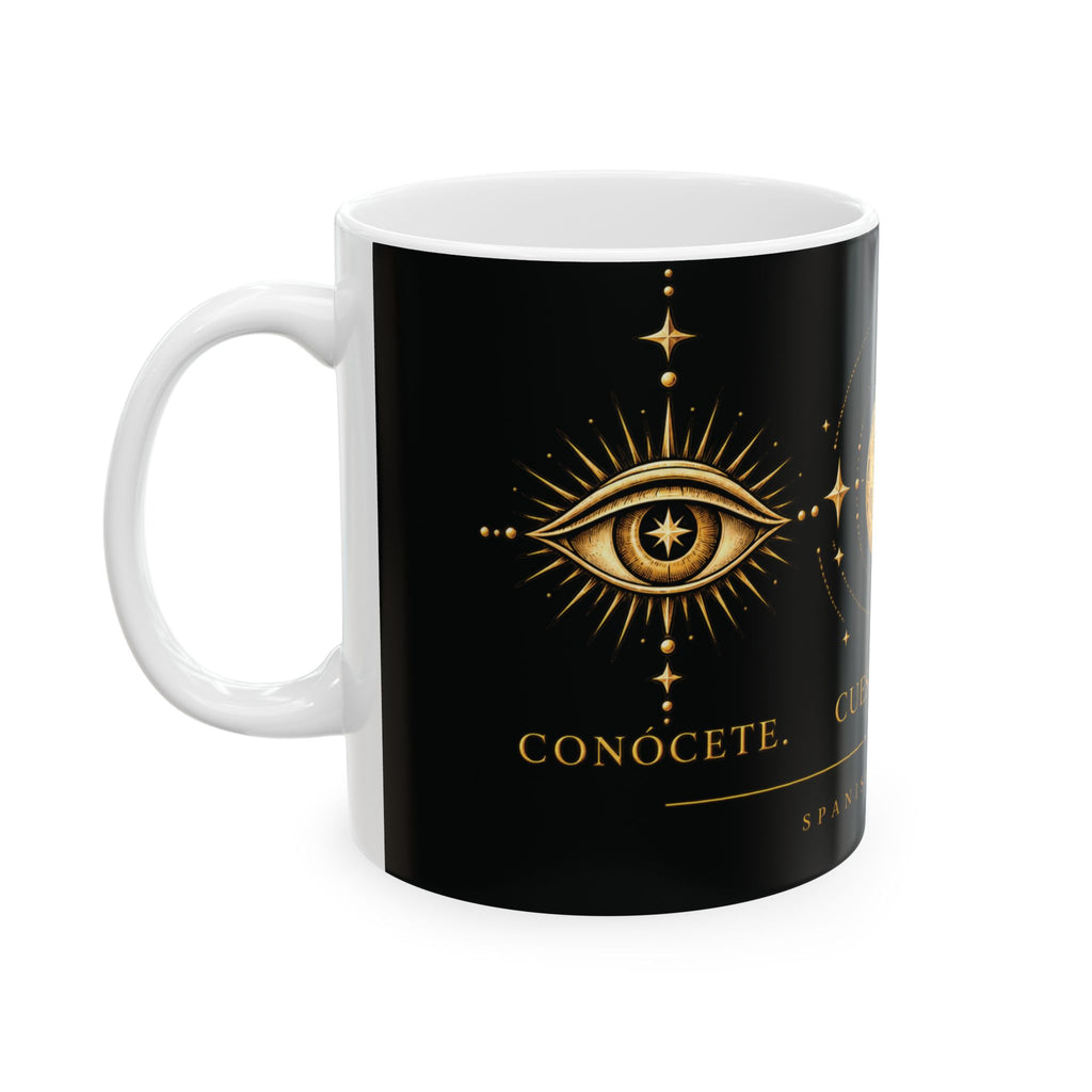 Astrological Symbols Ceramic Mug — "Conócete. Cuestiónate. Transfórmate."
