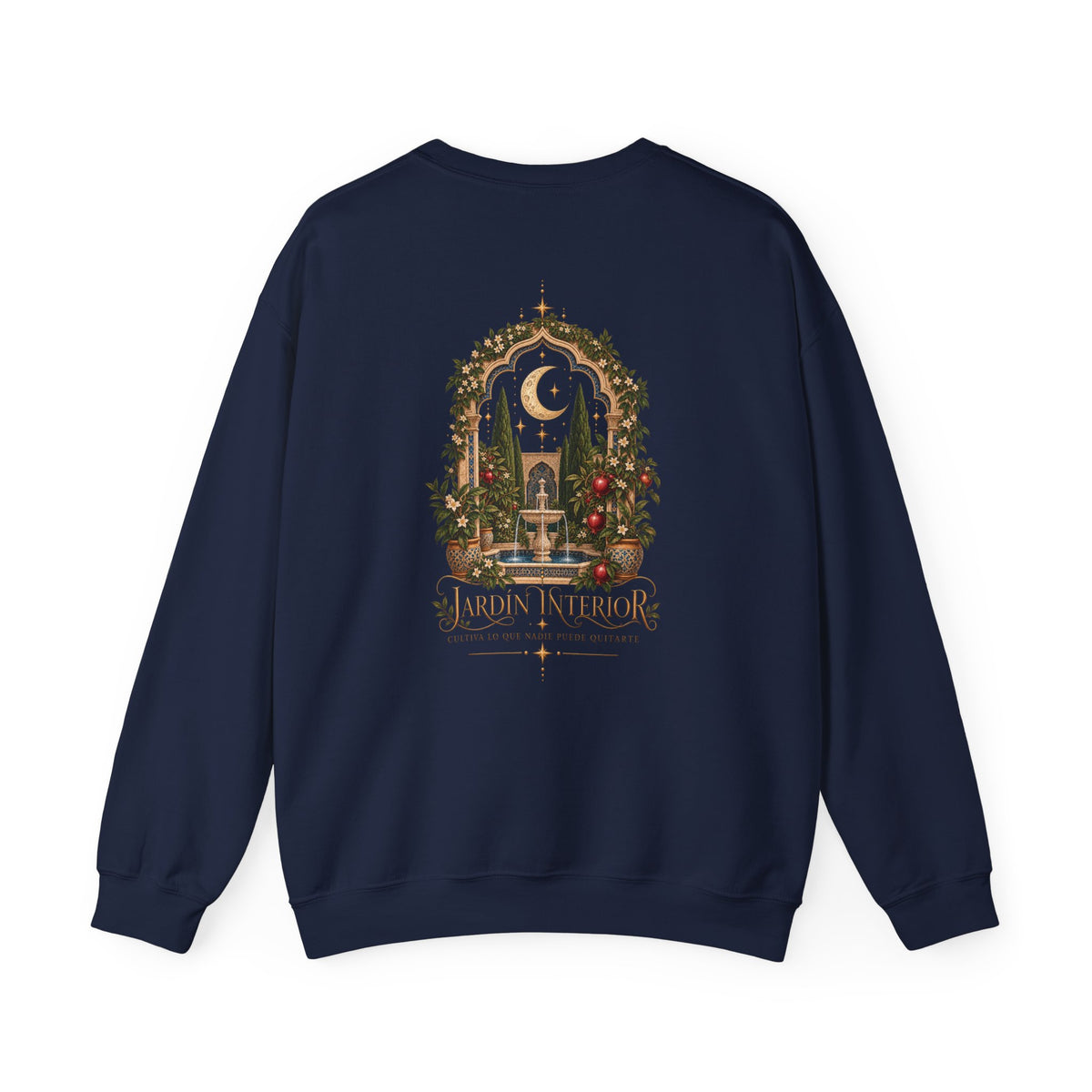 Celestial Jardin Crewneck Sweatshirt — Moon Garden Graphic