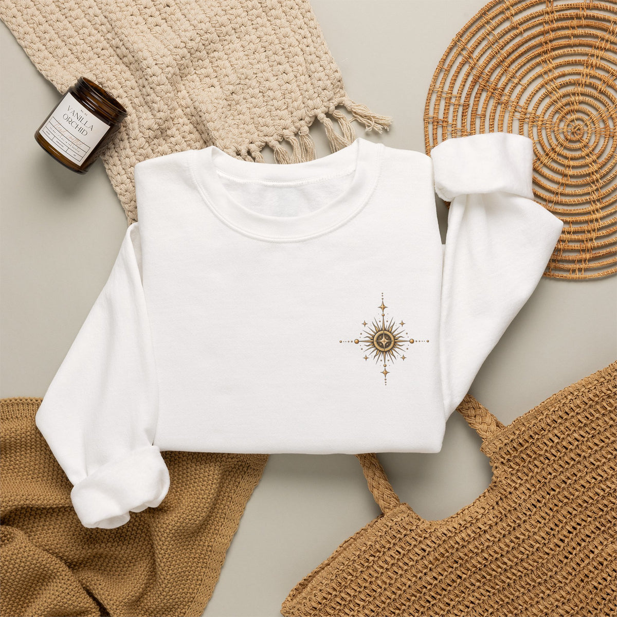 Celestial Jardin Crewneck Sweatshirt — Moon Garden Graphic