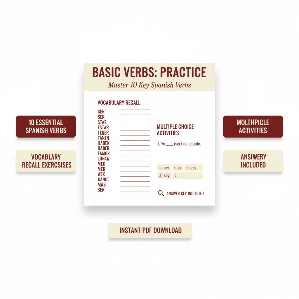 Infografía beneficios Basic Verbs Practice