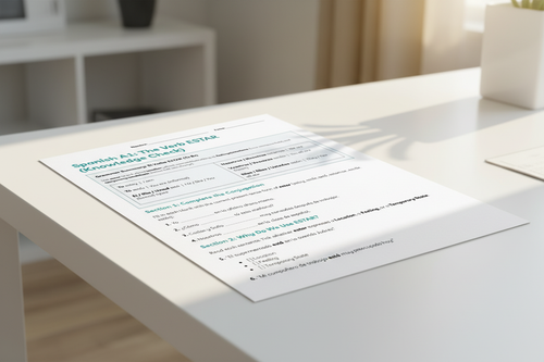 Spanish A1: The Verb ESTAR Knowledge Check – vista previa del worksheet