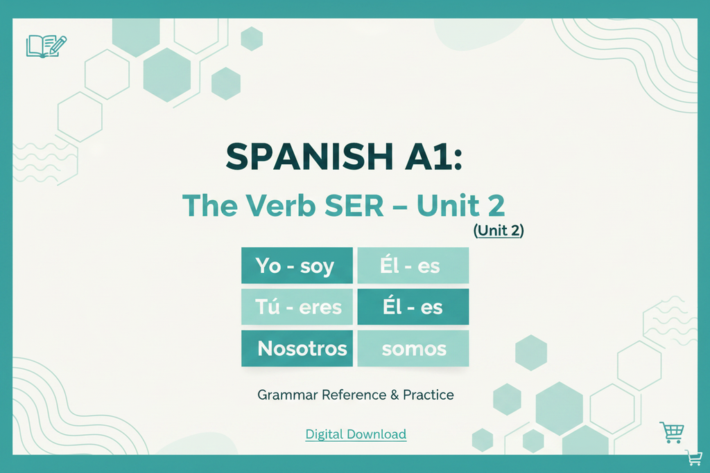 Spanish A1: The Verb SER Unit 2 – worksheet cover
